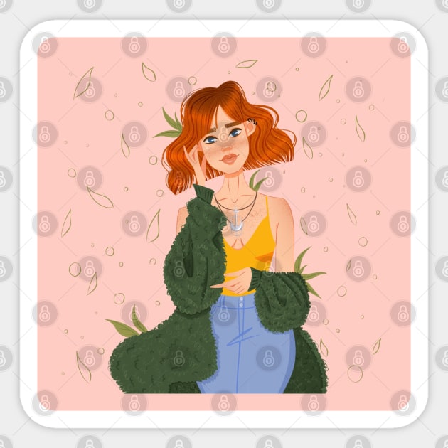 Spring girl Sticker by Polly